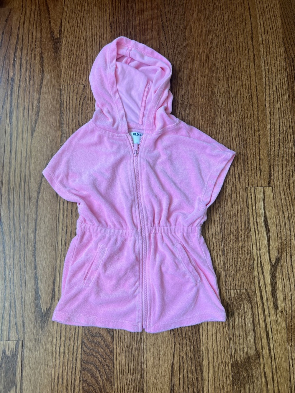 Old Navy Light Pink Hooded Zip-Up Terry Cover Up